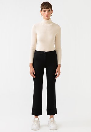 DOUBLE CUFF LYCRA CREPE - Pantaloni - black