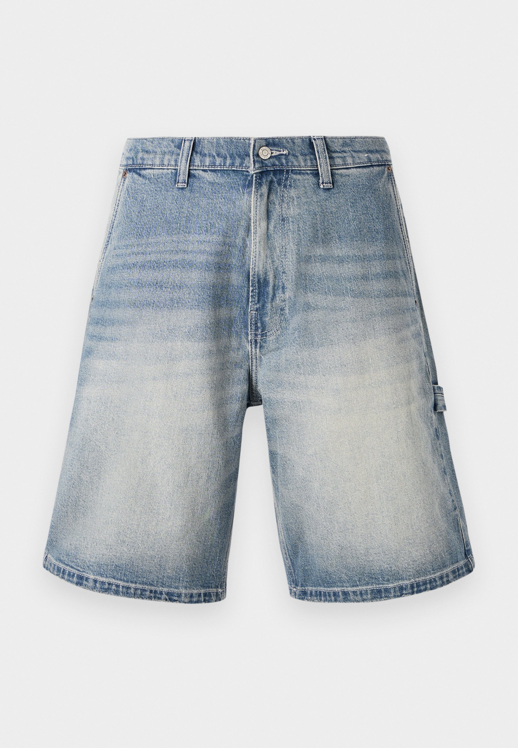 Hollister Co. BAGGY JORT TINT PAINTER - Denim shorts - blue