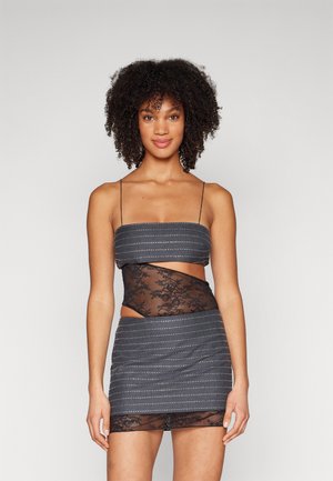 INTERSTELLAR MINI DRESS - Cocktailjurk - charcoal/silver