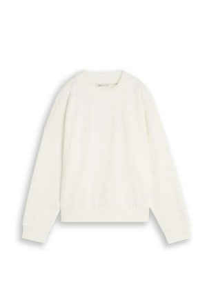 TOM TAILOR DENIM, SWEATSHIRT WITH EMBROIDERY - Sweatshirt - off white daisy embroidery
