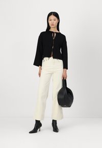 Gina Tricot TIE CARDIGAN - Adīta jaka - black