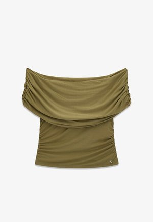 Guess, SCHULTERFREIES PLISSIERTES TOP - Bluse - grün