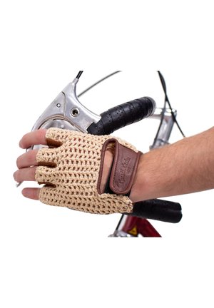 STEVE L. - Fingerless gloves - braun