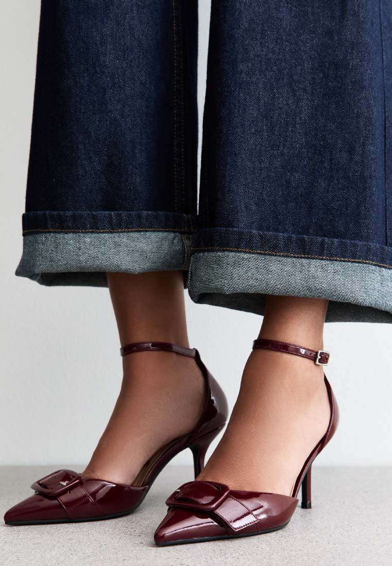 Escarpins BCBG Talons Hauts - Poils De Veau Bordeaux - Taille 9B/39