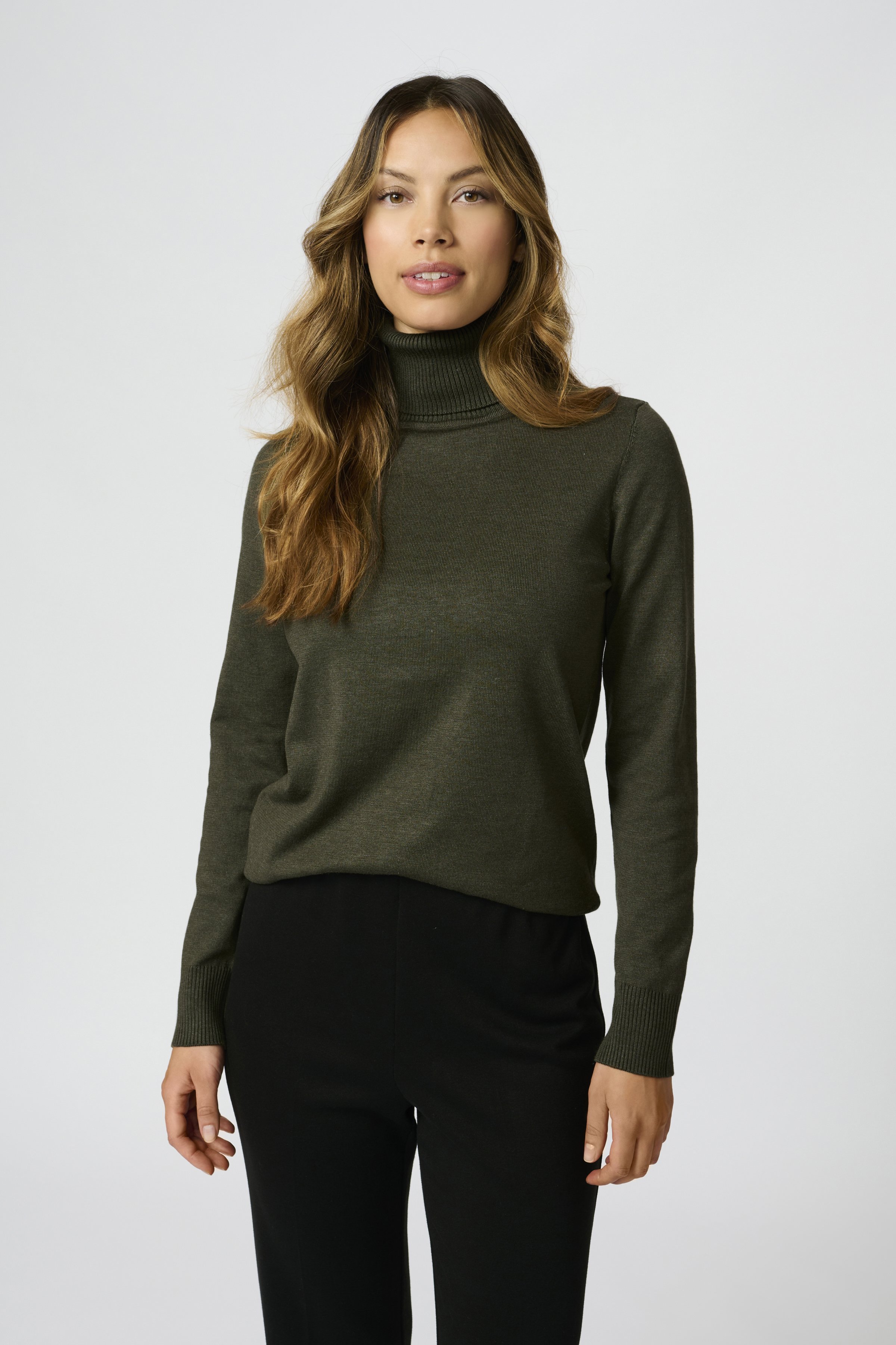 Saint Tropez J2046, MILASZ ROLLNECK - Jumper - army green melange