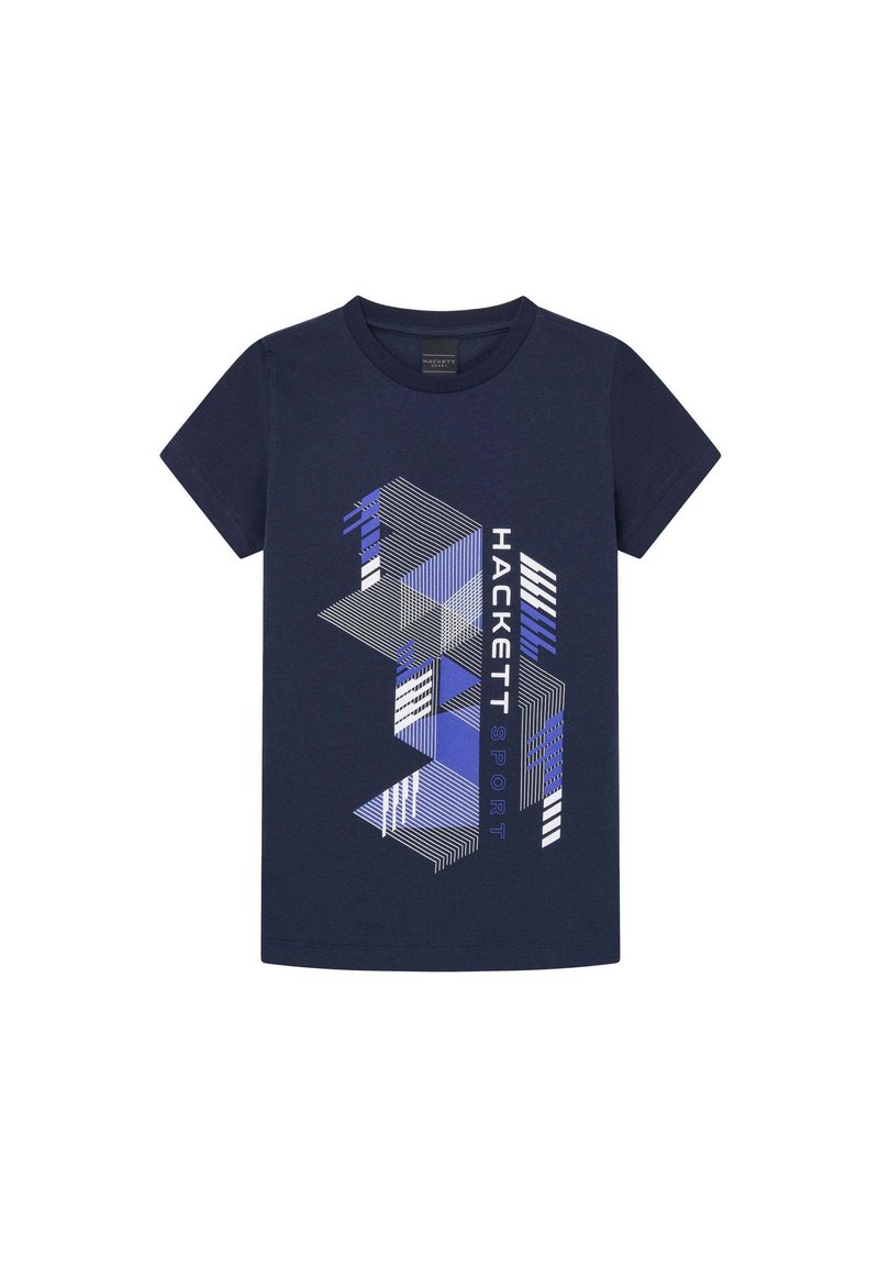 Hackett London T-shirt print blauw