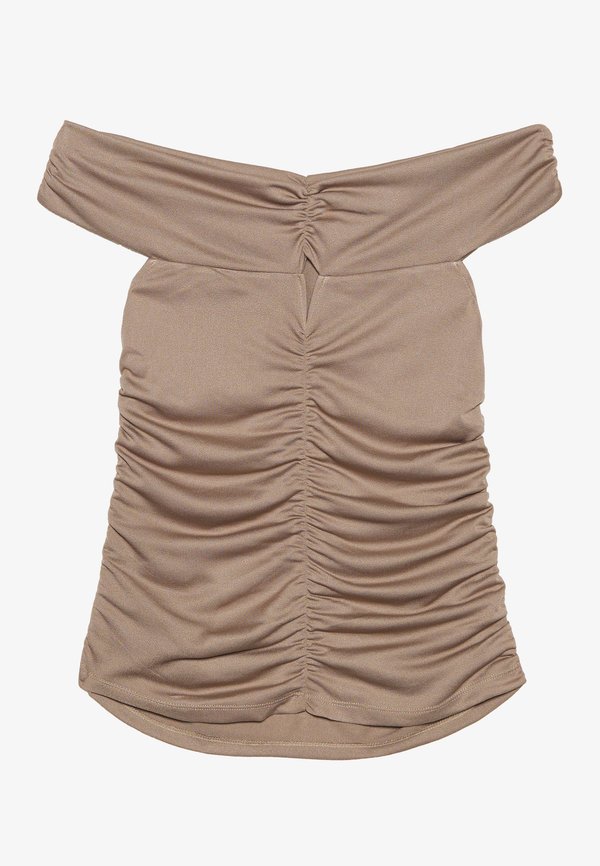 OFF SHOULDER TOP - Basic T-shirt - taupe gray2