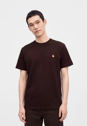 Carhartt WIP CHASE - T-shirt basique - palisander/gold-coloured