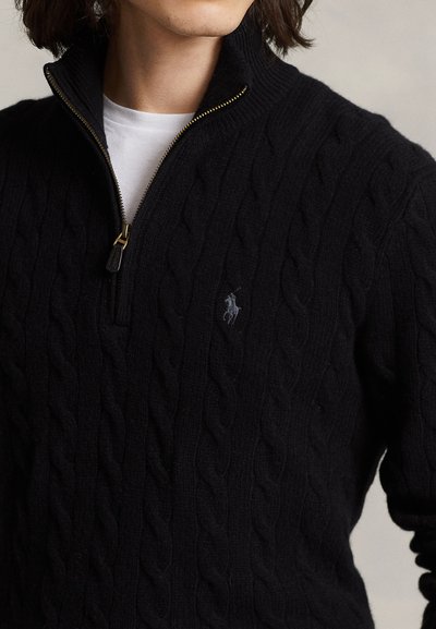 Polo Ralph Lauren CABLE-KNIT QUARTER-ZIP SWEATER - Trui - black