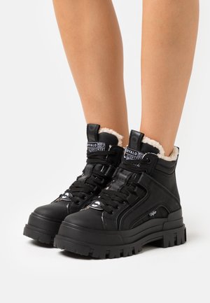 Buffalo ASPHA MID WARM - Lace-up ankle boots - black