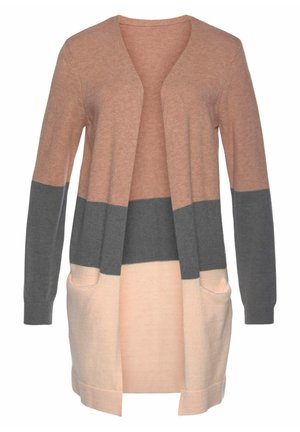 CARDIGAN - Strickjacke - rosa-grau-apricot
