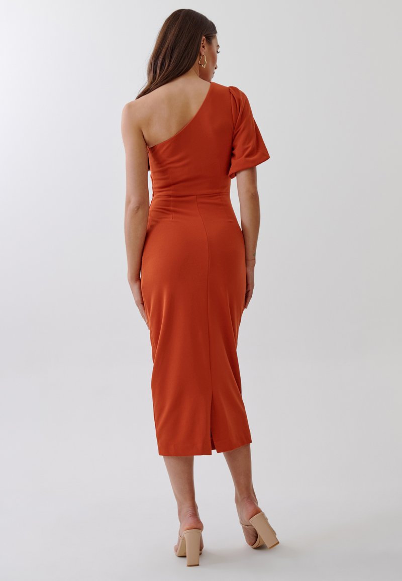 strapless open back dress Scanlan Theodore Italian Watercolour Print Dress  OH Rents