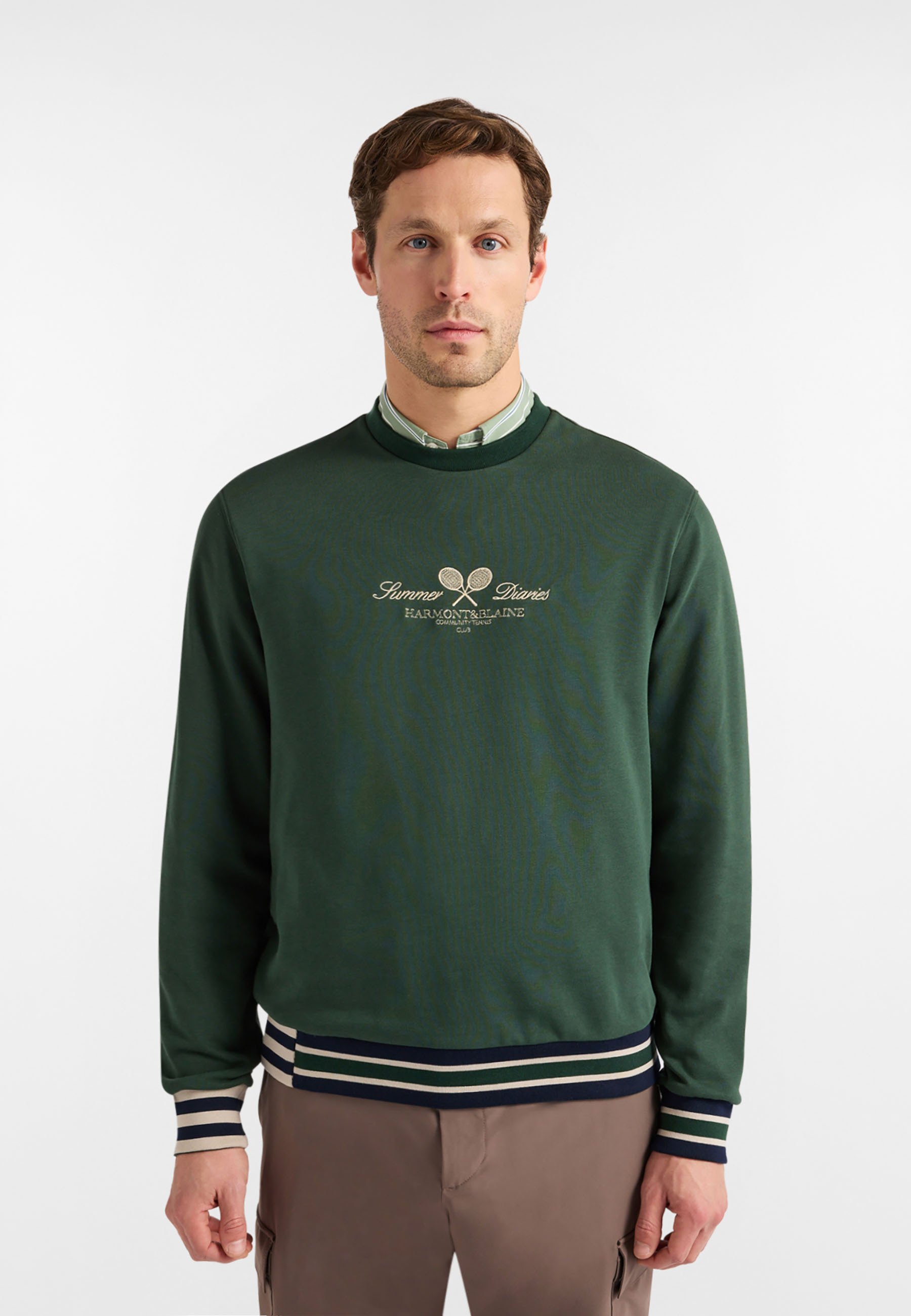Felpa Uomo Rigata Con Colletto Alla Coreana E Gommini – Stile Casual E Originale - 6