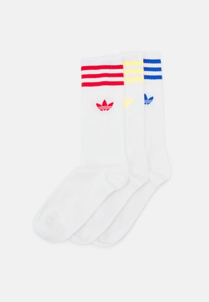 HIGH CREW SOCK UNISEX 3 PACK - Sukat - white/blue/spark/better scarlet
