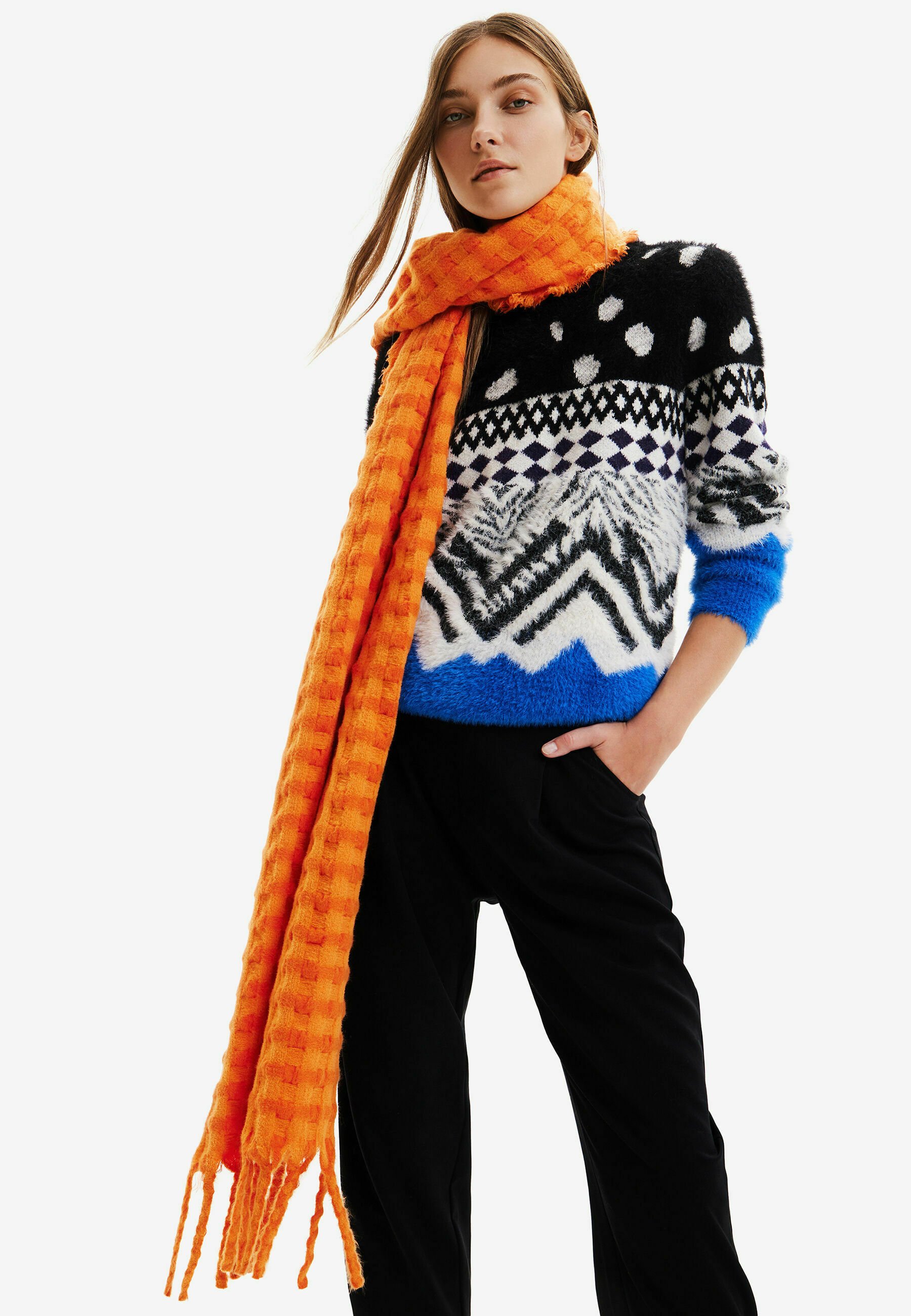 Desigual EMBOSSED Bufanda - orange/naranja Zalando.es