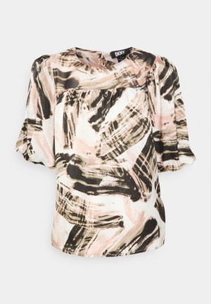 DKNY MIX MEDIA - Bluse - ivory/gold sand multi