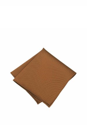 Brown textured napkin, folded in quarters, with a subtle wave pattern and clean edges. Material appears soft and fabric-like.