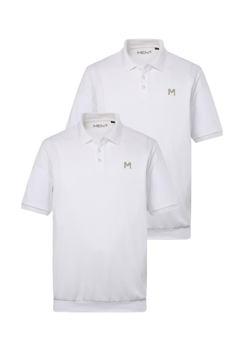 Men Plus 2ER-PACK BAUCHFIT HALBARM - Poloshirt - snow white