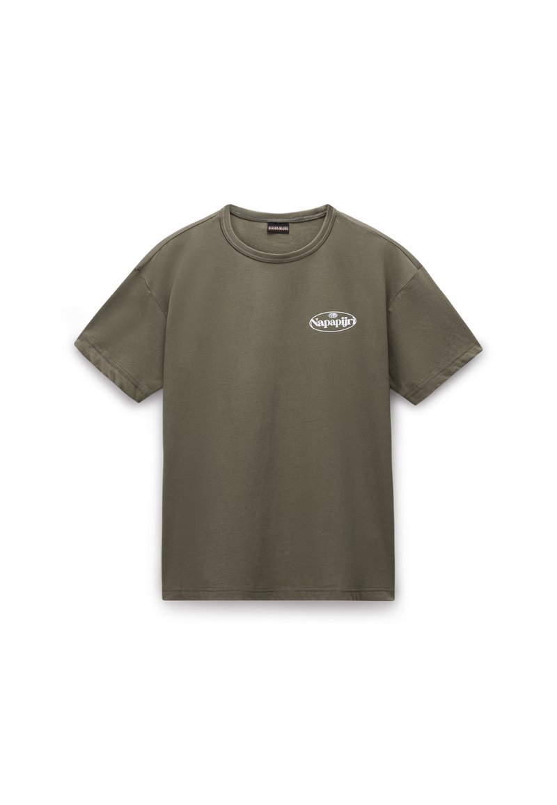 Napapijri T-shirt print donkergroen Napapijri T-shirt print donkergroen