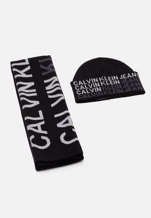BEANIE AND SCARF SET - Šála - black