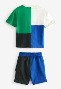 Next SHORT SLEEVE BLOCK SET - Šortky - blue green