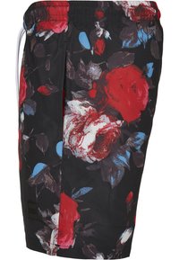 Urban Classics PATTERN - Fürdőnadrág - black rose aop