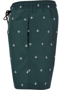 Urban Classics EMBROIDERY - Fürdőnadrág - anchor bottlegreen white