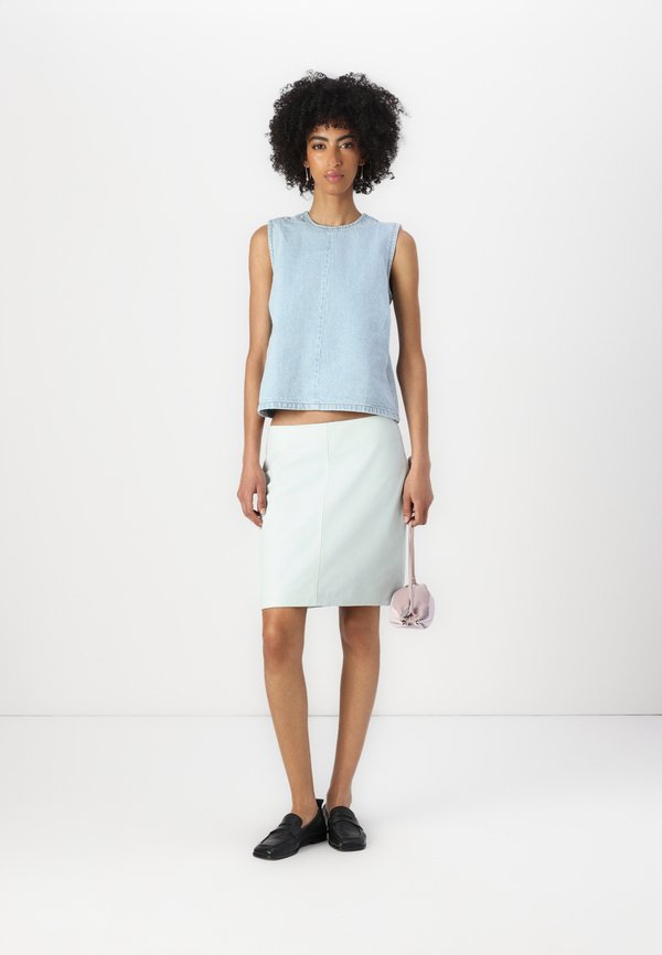 CECILIANA CLASSIC  - Leather skirt - soothing sea3