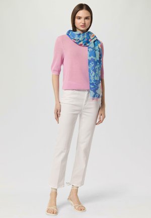 LEICHTER MIT ALL-OVER-PRINT UND FRANSEN - Scarf - azurblau