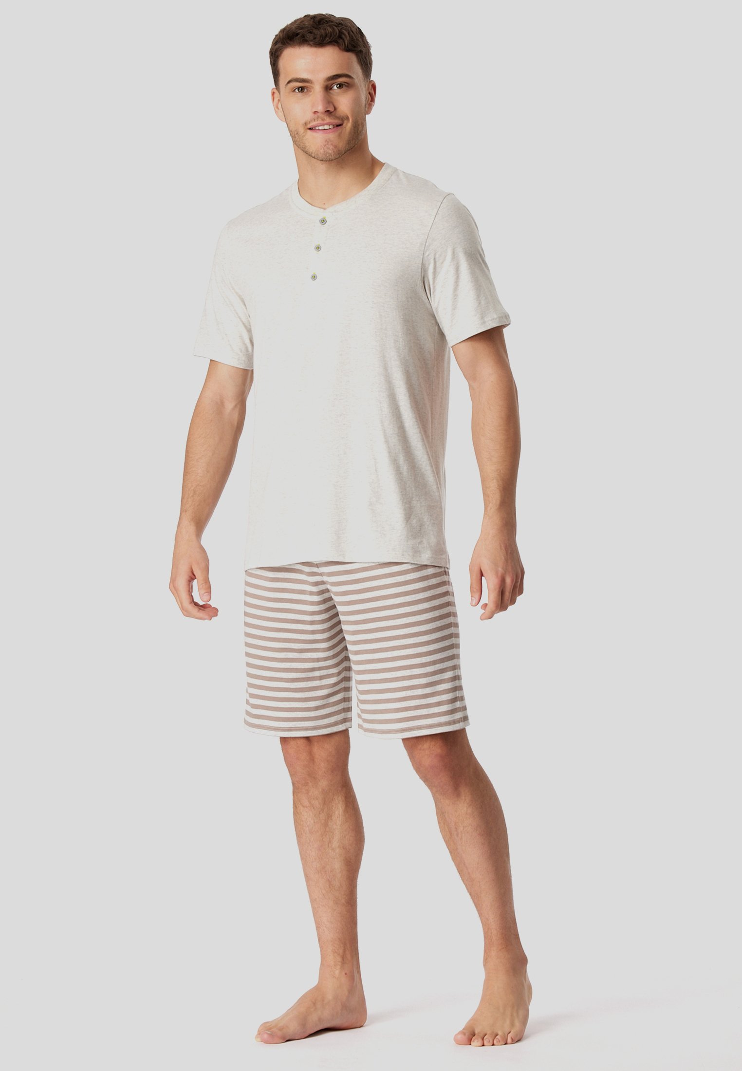 Maglia Henley Manica Lunga Schiesser - Pigiama Comodo In Cotone 100% Per Uomo - Foto 5