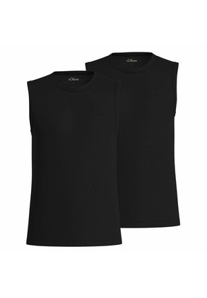 ÄRMELLOS RUNDHALS TANK LOGO EINFARBIG 2ER PACK - Top - schwarz