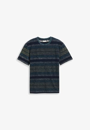 TOM TAILOR, TOM TAILOR T-SHIRT T-SHIRT MIT INSIDE-OUT STREIFENMUSTER - Trükipildiga T-särk - deep leaf green multi stripe
