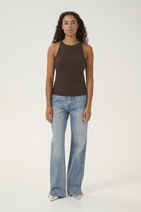 Gestuz DREW LOGO TANK - Top - dark brown