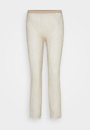 Gina Tricot RHINESTONE NET - Tajice-hlače - gold