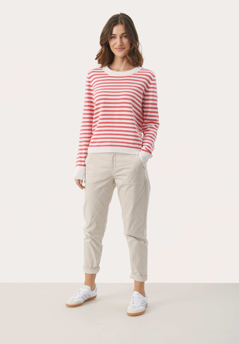 Part Two GERTIE - Svetr - claret red stripe