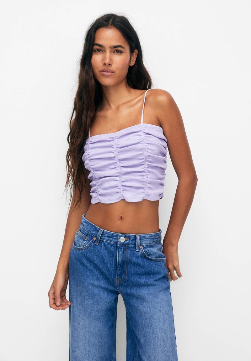 PULL&BEAR RUCHED CROP Top lilac/lila Zalando.nl