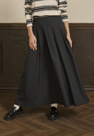 Veckad kjol - dark grey melange