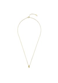 Collier en or avec une chaîne délicate et un petit pendentif sphérique. La chaîne est fine et ajustable, dotée d'une fermeture à clip.