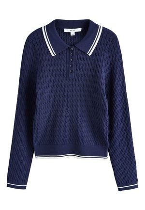 Next, REGULAR FIT - CABLE POLO TOP - Svetrík - navy blue