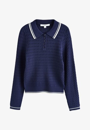 Next, REGULAR FIT - CABLE POLO TOP - Pullover - navy blue