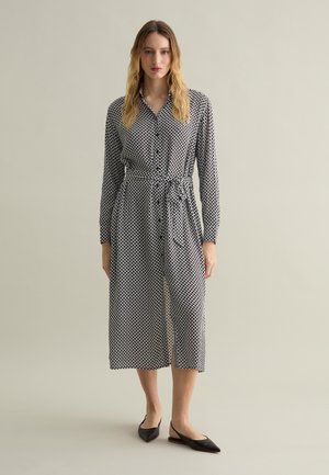 PIOMBO WITH MICRO PRINT - Shirt dress - white black