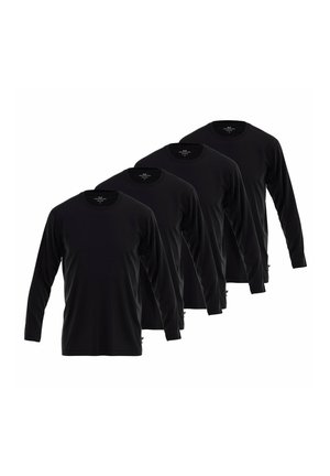 4ER PACK EINFARBIG  - Maglietta a manica lunga - schwarz