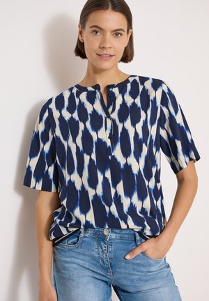 Cecil, KURZARM BLUSE MIT RUNDHALS UND PRINT - Blouse - urban dark blue
