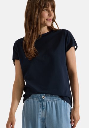 Cecil, T-SHIRT MIT RAFFUNG IN UNIFARBE - T-shirts print - universal blue