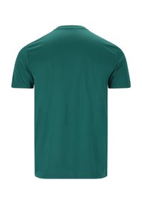 Grön kortärmad t-shirt, tillverkad av mjukt tyg, med rund halsringning och slät textur. Enfärgad design, utan synliga mönster eller detaljer.