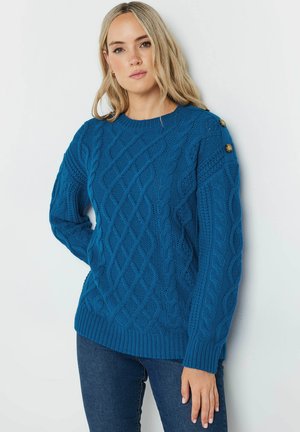 TALL CABLE - Stickad tröja - blue