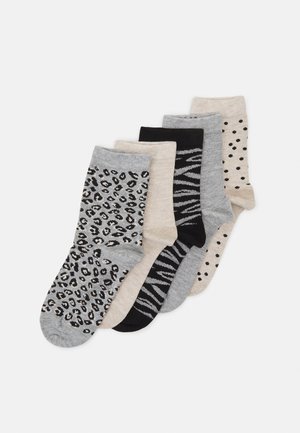 5 PACK - Calcetines - black/beige