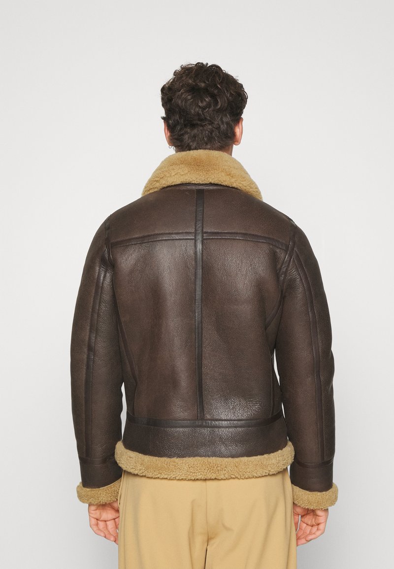Bomber Jacket Blouson Cuir Homme Chevignon Brown Leather Bomber