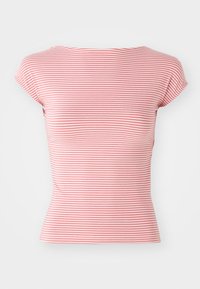 STRIPED BACKLESS TEE - T-shirt med print - pink