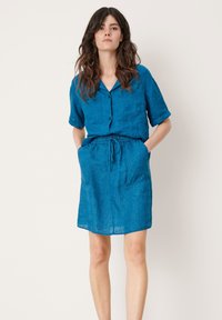 s.Oliver ROCK AUS LEINEN - Jupe trapèze - dark teal melange